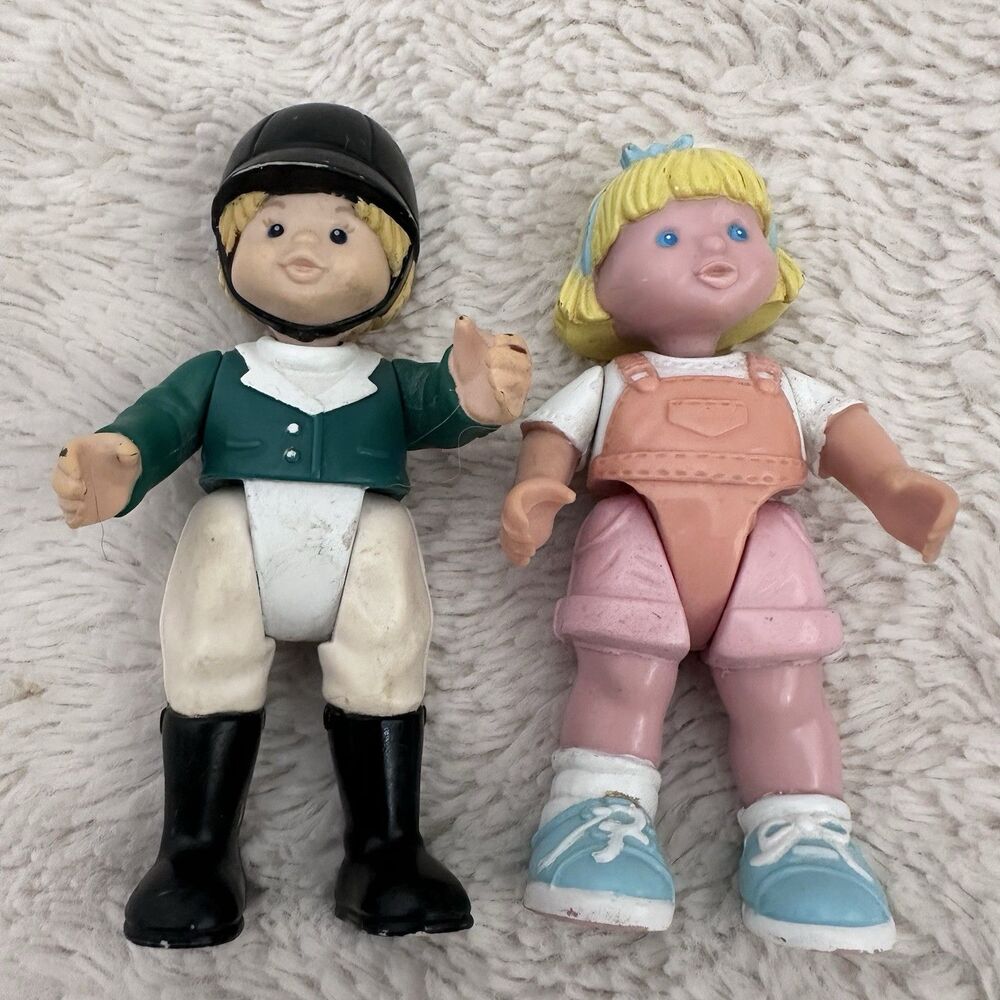 Fisher Price Loving Family Blonde Girl Lot Of 2 Horse Rider Jockey Figure